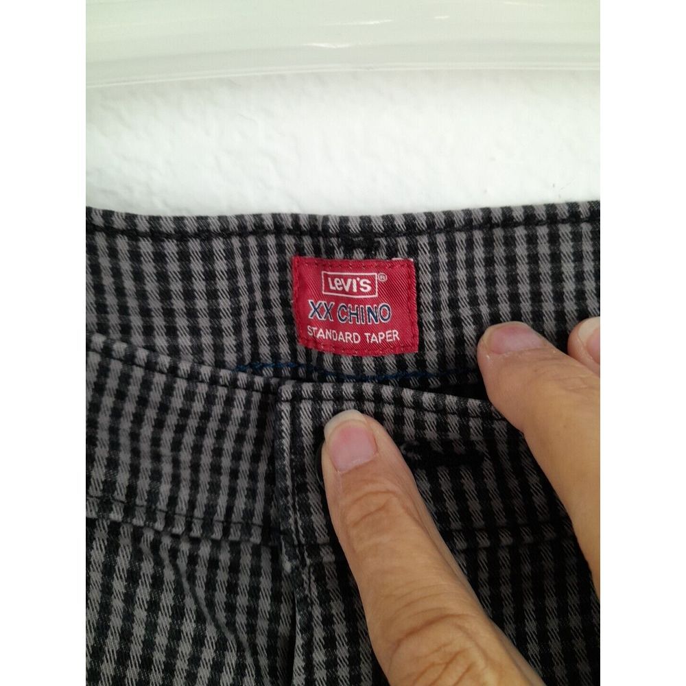 Levis XX Chino Pants Mens 38x30 Blk/White Gingham Check Standard Taper - Picture 8 of 8